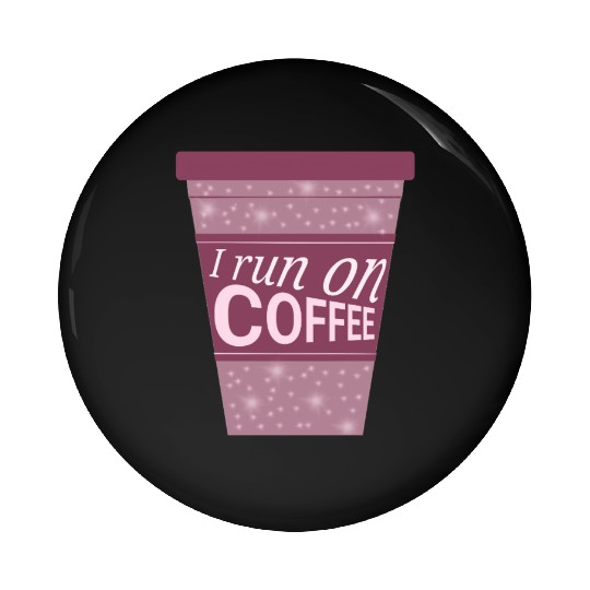 I run on coffee pink tumbler mug sticker with star Pin Buttons