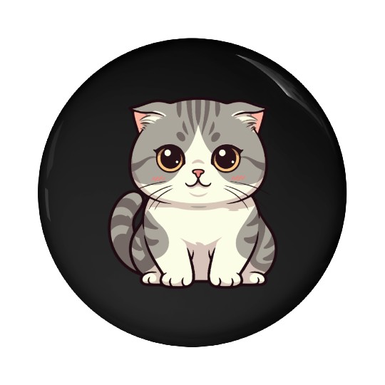 Cute Kawaii Cat Illustration Pin Buttons