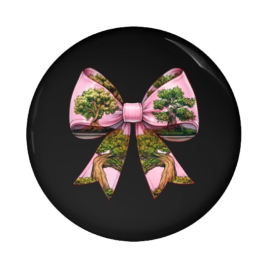 Coquette Bow Bonsai Japanese Zen Mothers Day Pin Buttons