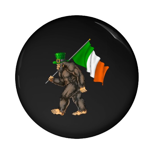 St. Patrick's Day Bigfoot Ireland Flag Pin Buttons