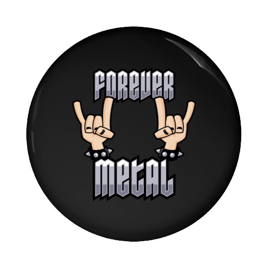 Forever Metal Heavy Metal Devil Horns Hand Gesture Pin Buttons