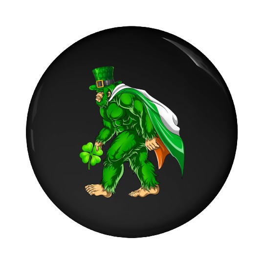 Vintage St Patricks Day Bigfoot Sasquatch Irish Pin Buttons