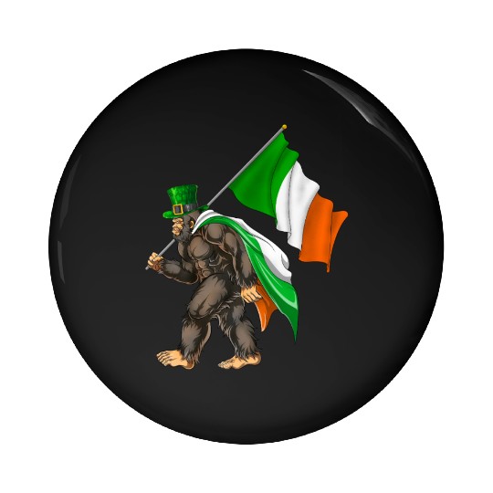 St. Patrick's Day Bigfoot Ireland Flag Pin Buttons