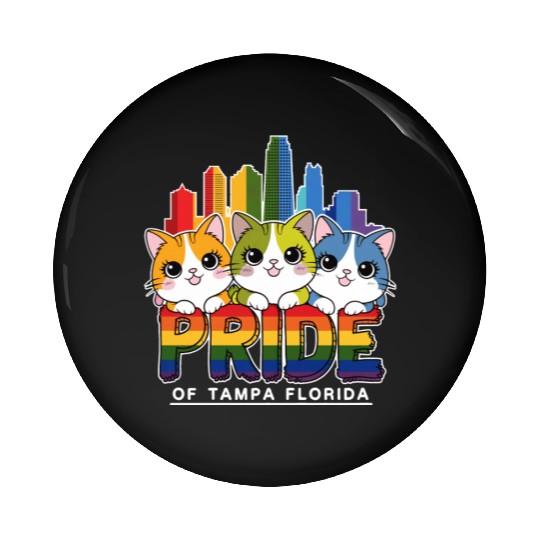 Pride of Tampa City Florida USA Rainbow Flag Pin Buttons