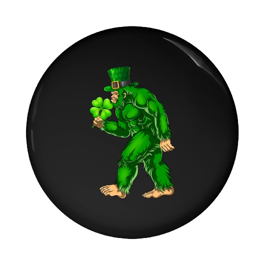 Vintage St Patricks Day Bigfoot Sasquatch Irish Pin Buttons