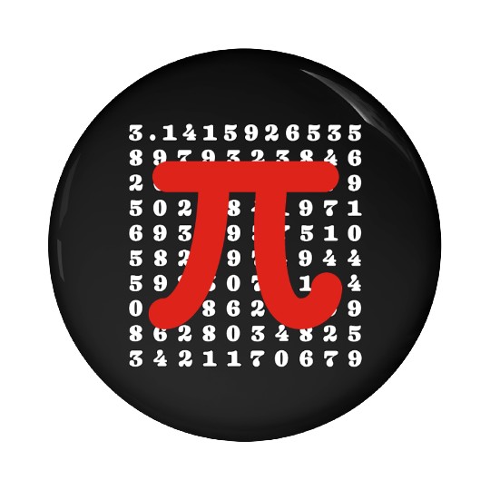 Pi Number with 100 Digits Pi Day Pin Buttons