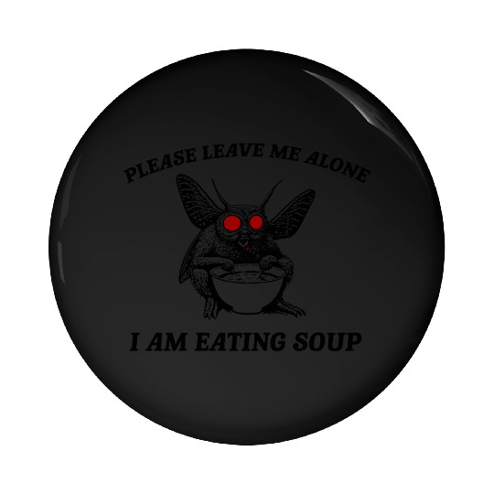 Retro Mothman Eating Soup Cryptid 90s Pin Buttons