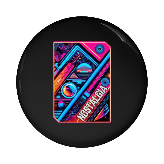 Neon Nostalgia - Vintage vibes Pin Buttons