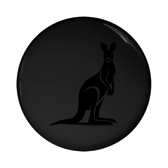 Wild Animal Silhouette With Typical Kangaroo Pose Pin Buttons