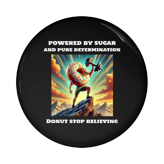Donut Stop Believing Weightlifting Pin Buttons