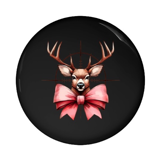 Coquette Bow Deer Hunting Hunter Pink Ribbon Mom Pin Buttons