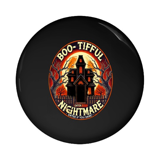 Haunted House Horror - Spooky Halloween Nightmare Pin Buttons