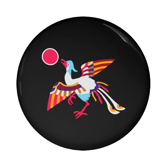 Sparrow Pattern (Paradise Flycatcher) Pin Buttons