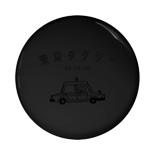 Tokyo Taxi Doodle Pin Buttons
