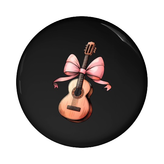 Coquette Bow Guitar Mom Guitarist Mothers Day Pink Pin Buttons