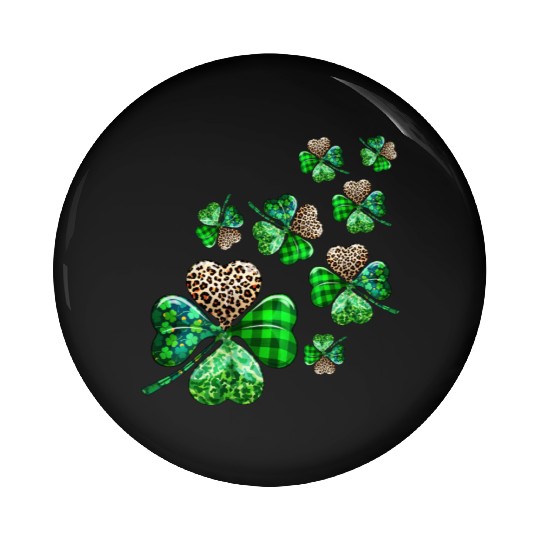 St. Patrick's Day Shamrock Irish Leopard Pin Buttons
