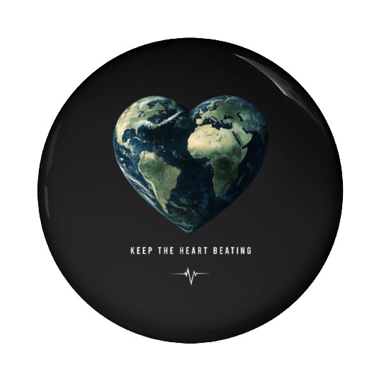 Keep the Heart Beating Earth Day Heart Environment Pin Buttons