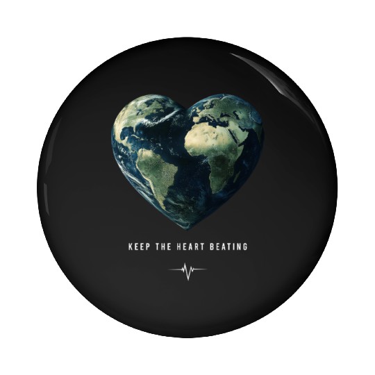 Keep the Heart Beating Earth Day Heart Environment Pin Buttons