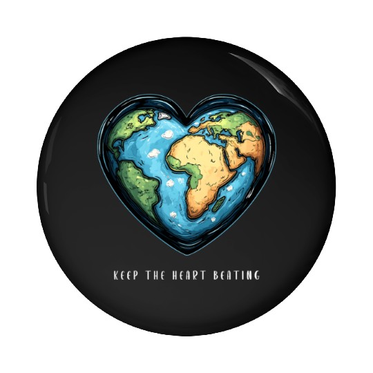 Keep the Heart Beating Environment Earth Day Earth Pin Buttons