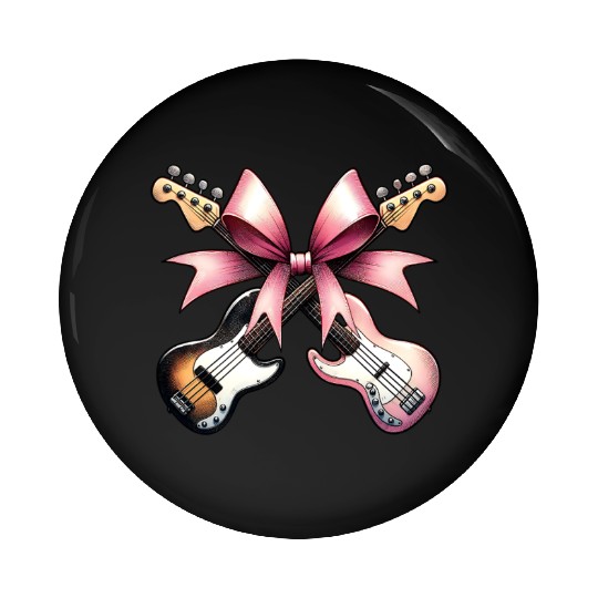 Coquette Bow Bass Player Bassist Guitarist Guitar Pin Buttons