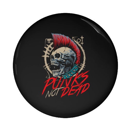 Punks Not Dead Rocker Punker Punk Rock Music Pin Buttons