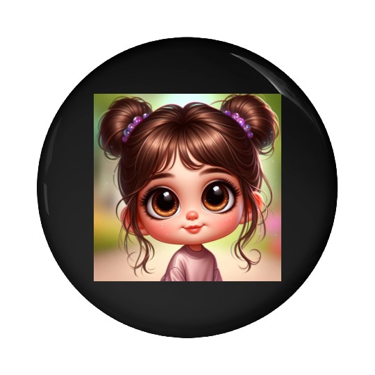 SPARKLY BROWN EYES Pin Buttons