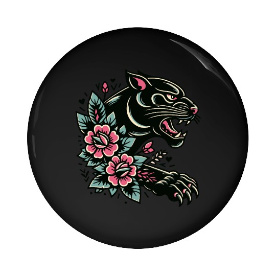 Black Panther Flash Tattoo Pin Buttons