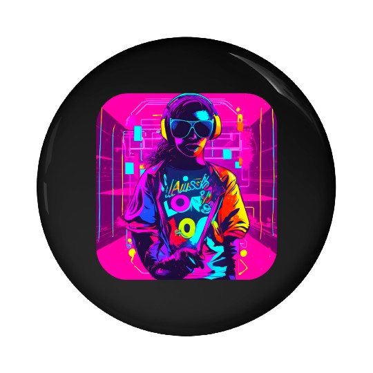 iconic pop culture 80s style fashion Pin Buttons