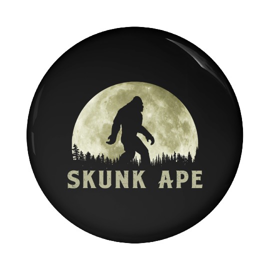 Skunk Ape Bigfoot Moon Silhouette Retro Believe Pin Buttons