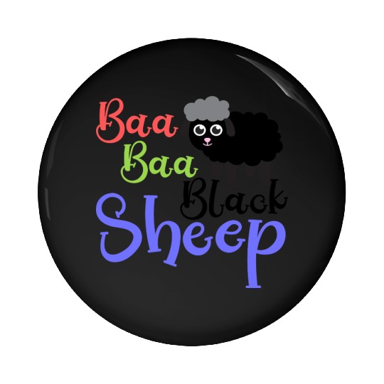 Baa Baa Black Sheep – Whimsical Nursery Rhyme Art Pin Buttons