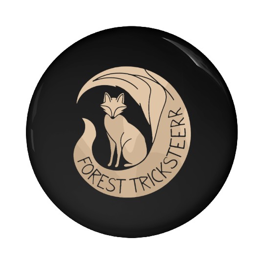 Forest Tricksteerr Fox Nature Emblem Design Pin Buttons