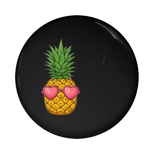 A cute pineapple with heart-shaped sunglasses. Pin Buttons