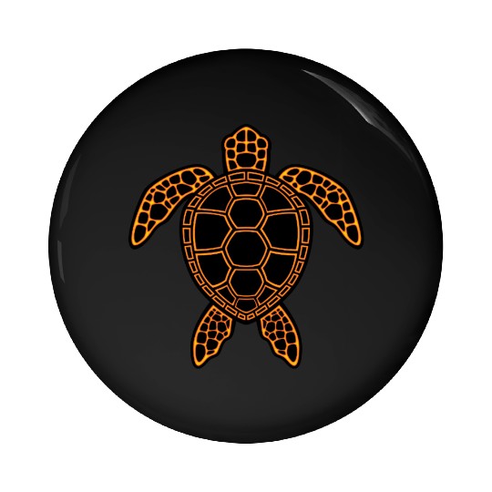 Neon Lava Sea Turtle Design Pin Buttons