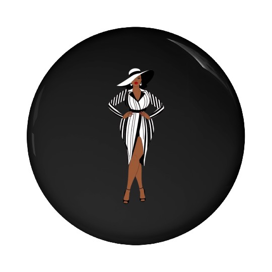 Fashion a plus-size African American woman Pin Buttons