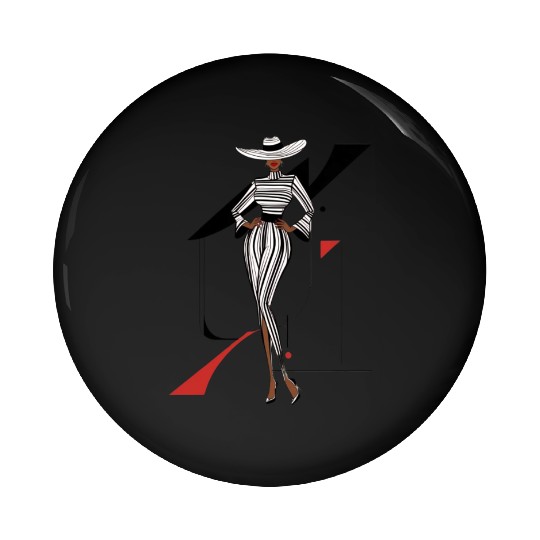 fashion African American woman Pin Buttons