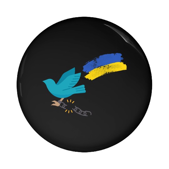 Dove of peace carrying the flag of Ukraine Pin Buttons