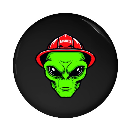 Grey Alien Fireman Pin Buttons