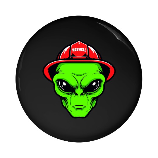 Grey Alien Fireman Pin Buttons