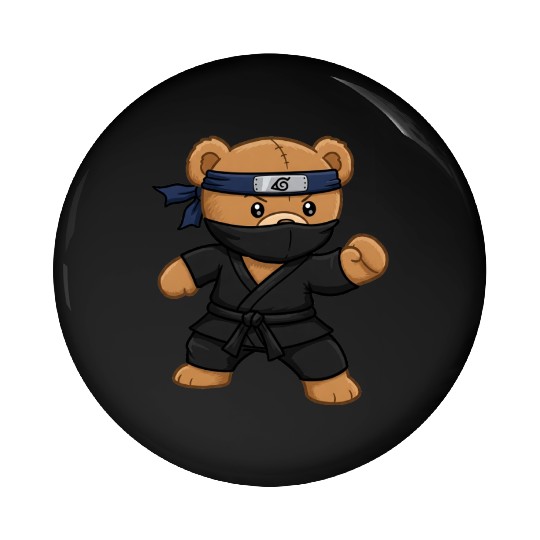 Teddy bear ninja Pin Buttons