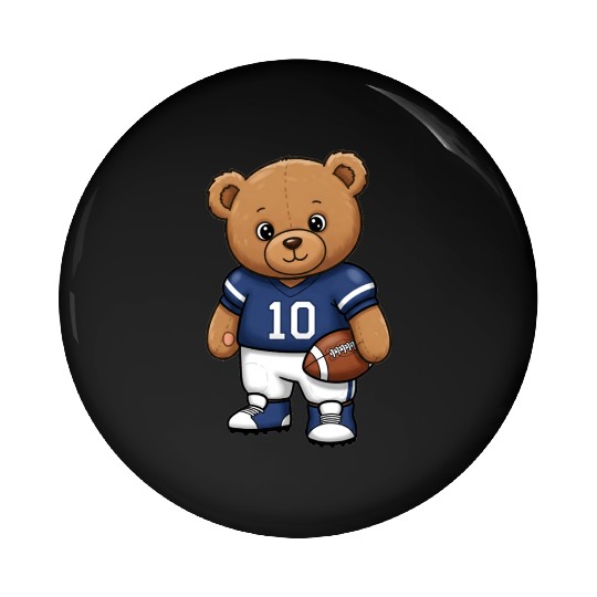 Teddy bear football player Pin Buttons