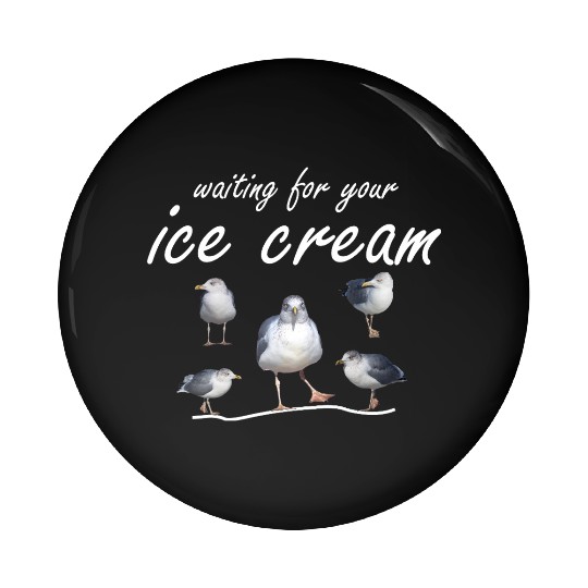 ice cream seagull sea sailing coast ocean Pin Buttons