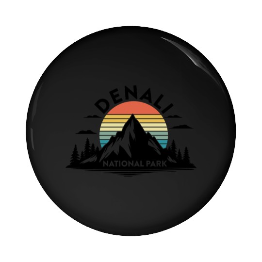 Retro Denali National Park US Vintage Denali Pin Buttons
