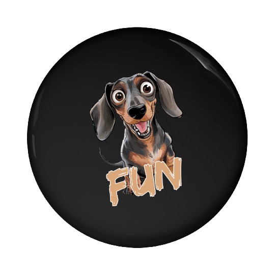 Cheerful Dachshund Fun Expression Pin Buttons