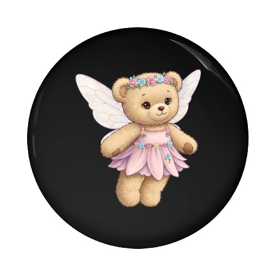 Teddy bear fairy Pin Buttons