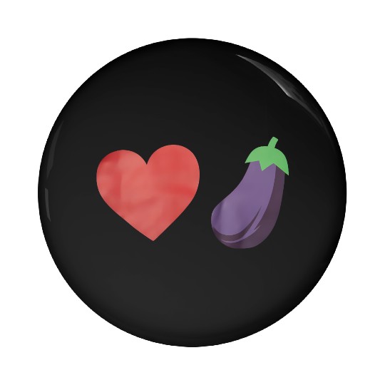 Love Eggplant Funny Gay LGBTQ Pride Pin Buttons