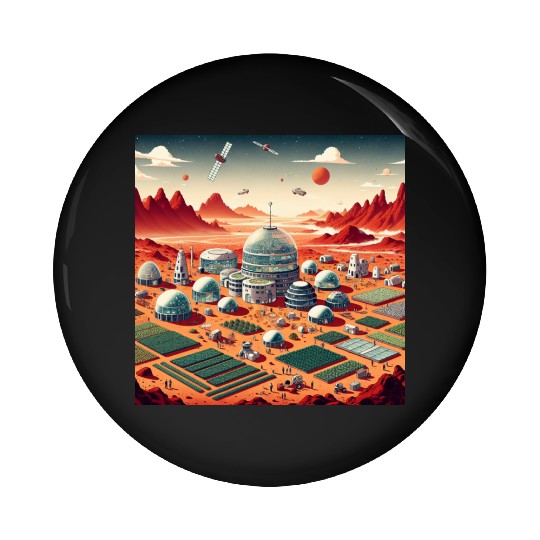 Town on Mars Pin Buttons