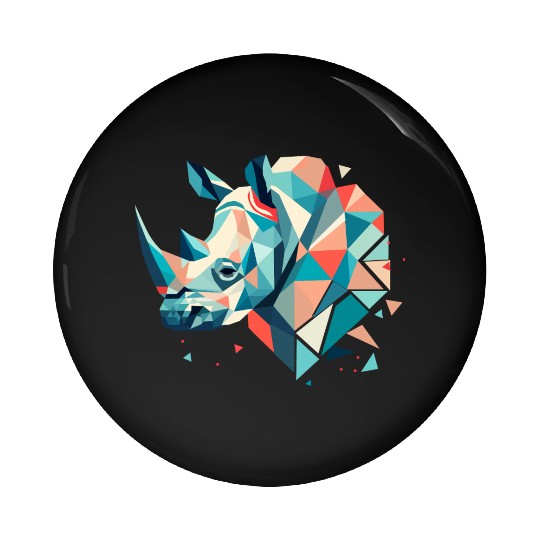 Abstract Rhinoceros - Geometric Strength Pin Buttons