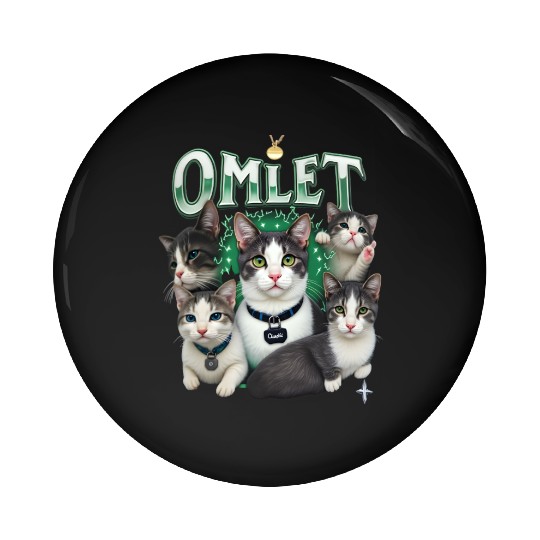 Vintage 90s Aesthetic Multi-Cat Graphic Pin Buttons