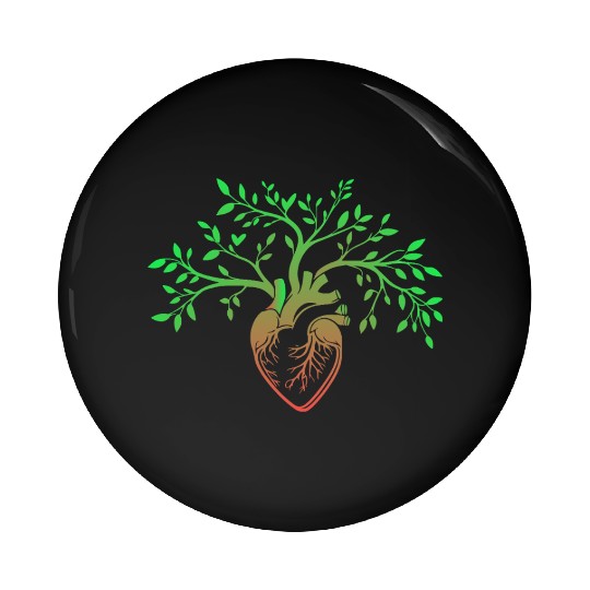 Nature-Inspired Anatomical Heart & Tree Design Pin Buttons