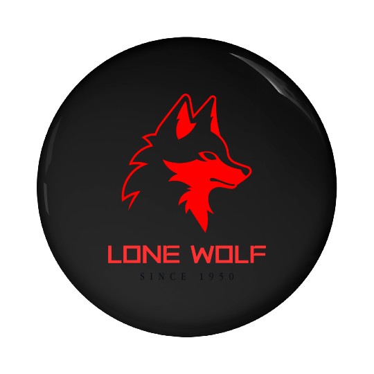 lone wolf red logo Pin Buttons